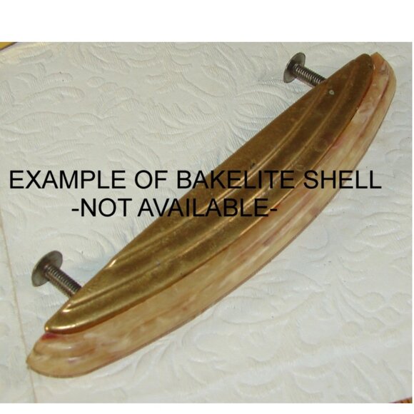 Vtg Art Deco DRAWER PULL Lot of 4, Gold Tone, w/o Bakelite Shell, Waterfall/Cup - Picture 3 of 6